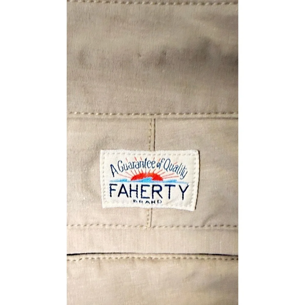 Vintage Flaherty All Day Shorts Size 30 Kakhi Draw String Waist Good Condition